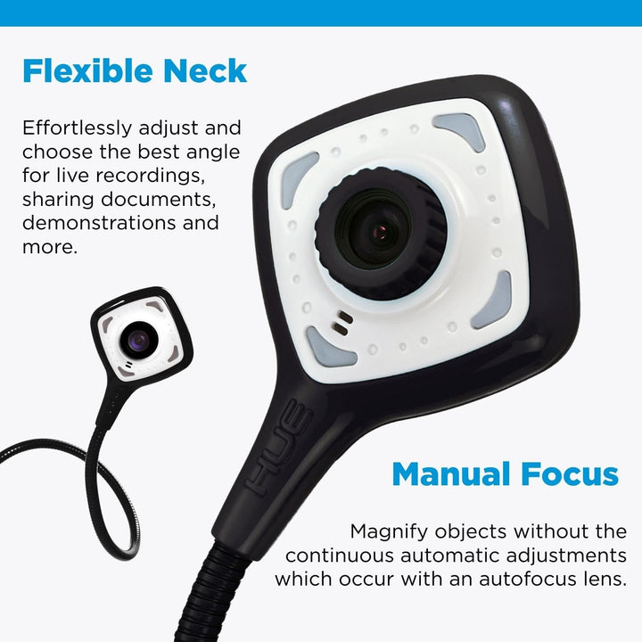 HUE HD Pro Flexible USB Video und Dokumentenkamera (Kamera in Schwarz mit Tragetasche in Schwarz), K