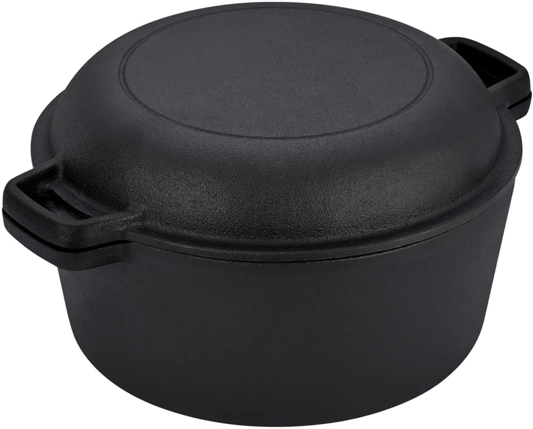GRÄWE Dutch Oven CI 350 Ø 26 cm – Gusseisen Brat- & Kochtopf 2-in-1 mit Deckel, Induktion & Backofen