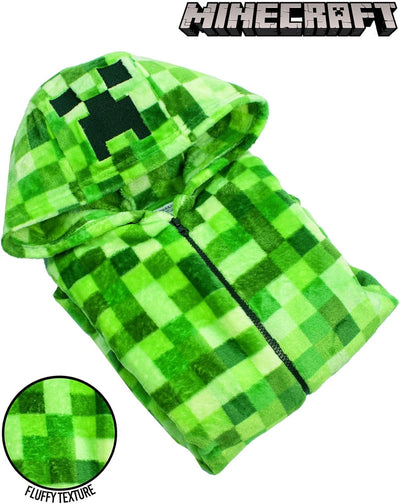 Minecraft Onesie Pixelated Creeper Sleepsuit Gamer Geschenk für Jungen 11-12 Jahre Grün, 11-12 Jahre