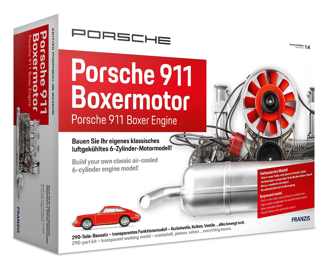 FRANZIS 67140 - Porsche 911 Boxermotor, originalgetreuer Motorbausatz des klassischen, luftgekühlten