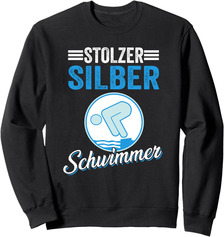 Schwimmen Schwimmer Silber Bestanden Sweatshirt