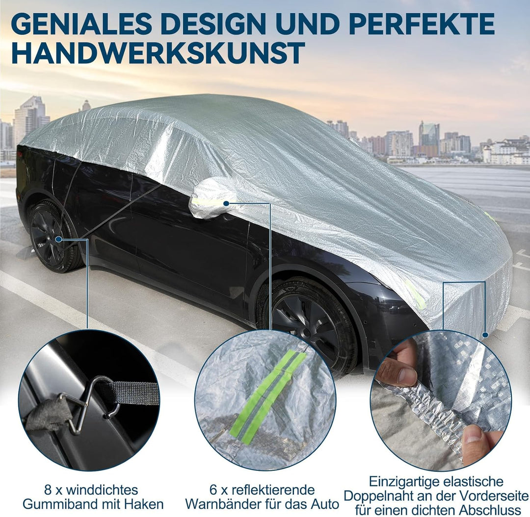 Halbgarage für Auto Abdeckplane, Regen Schnee UV-Schutz Staubdicht Autoabdeckung Limousine SUV Halbe