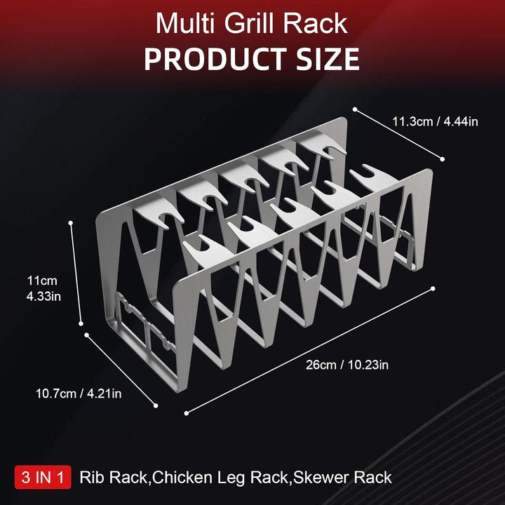 Spareribs Halter Grill, Hähnchenschenkel Halter, Grill Zubehör aus Edelstahl, Ganz einfach indirekt