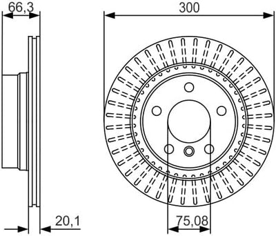 Bosch BD1633 Bremsscheiben - Hinterachse - ECE-R90 Zertifizierung - zwei Bremsscheiben pro Set