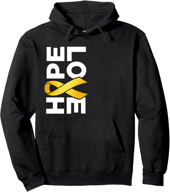 Goldenes Band zur Unterstützung der Kindheitskrebs – Hope Love Pullover Hoodie