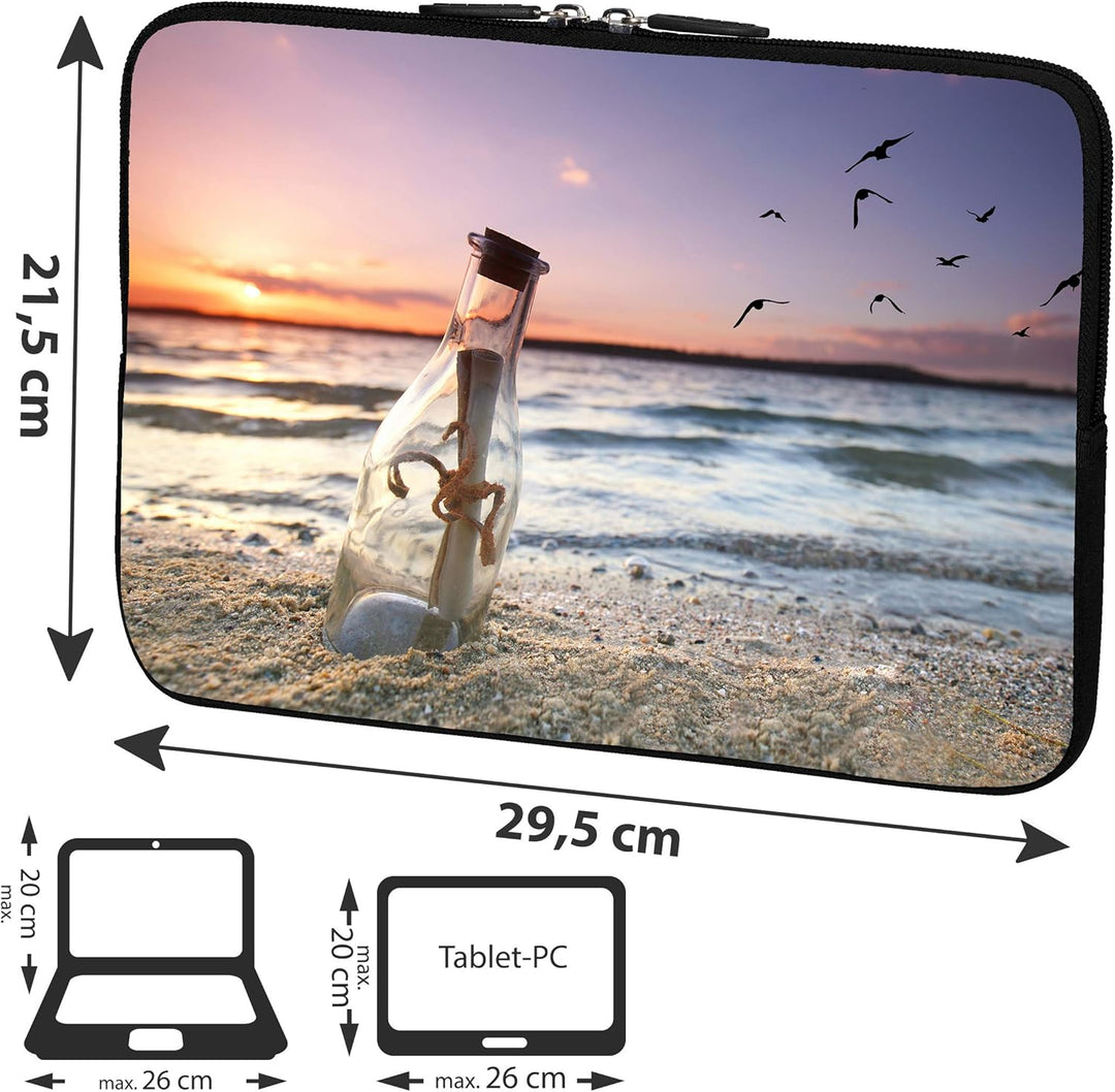 PEDEA Design Tablet PC Tasche 10,1 Zoll (25,6cm) mit Design Mauspad, Message in a Bottle