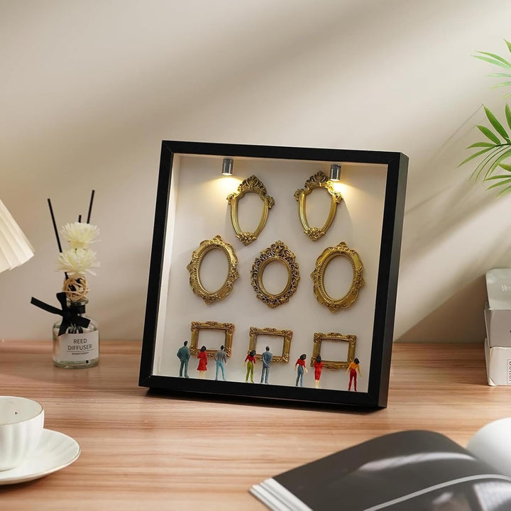 DIY Mini Museum Silhouette Box,Foto Erinnerungsanzeige Set,Kreatives Erinnerungsdisplay Kit,mit 8 Mi
