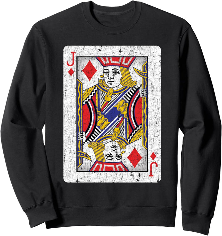 Jack of Diamonds Card - Poker, Bridge Player, Costume Sweatshirt