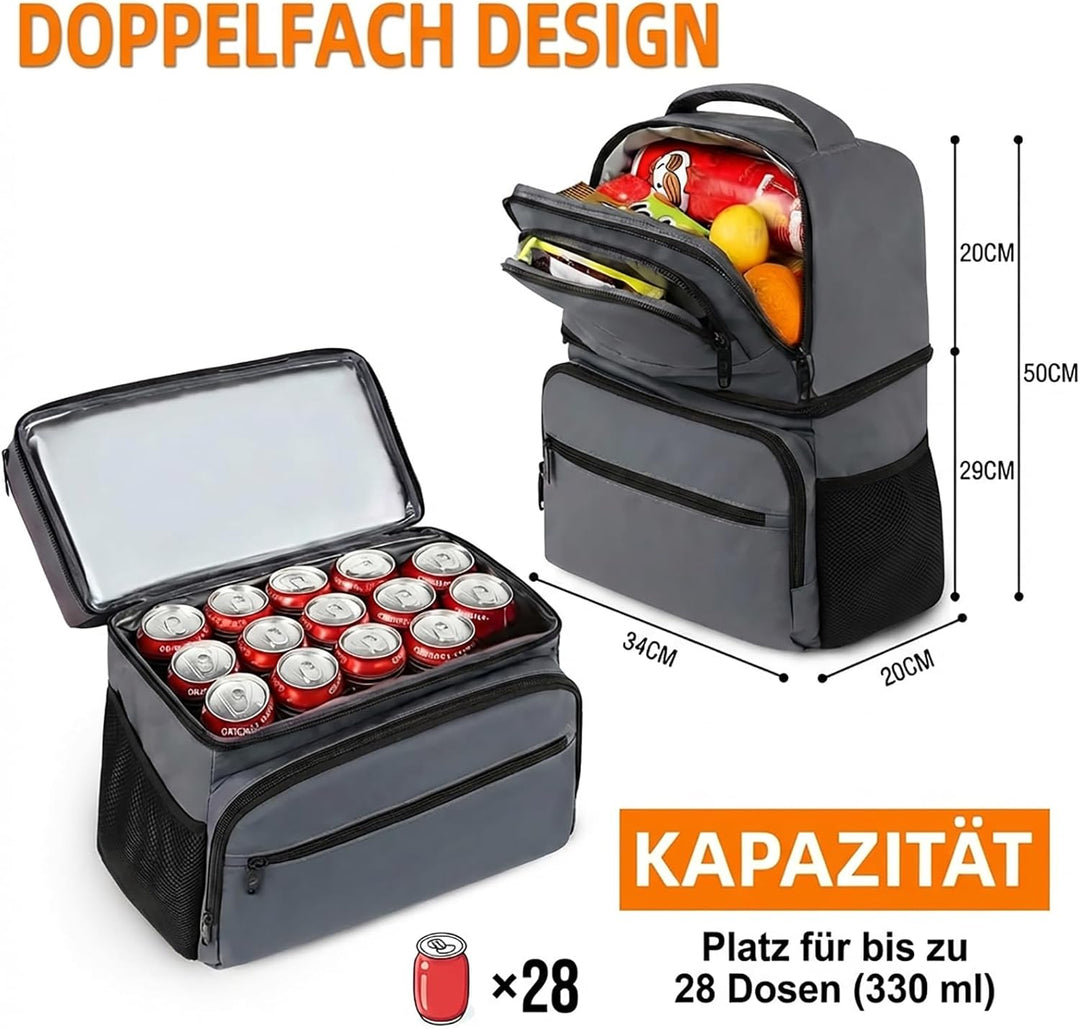 MATEIN Kühlrucksack 34L, 40 Dosen Kühlrucksack Gross, Kühltasche Rucksack | Kühl rucksack Thermo Dop