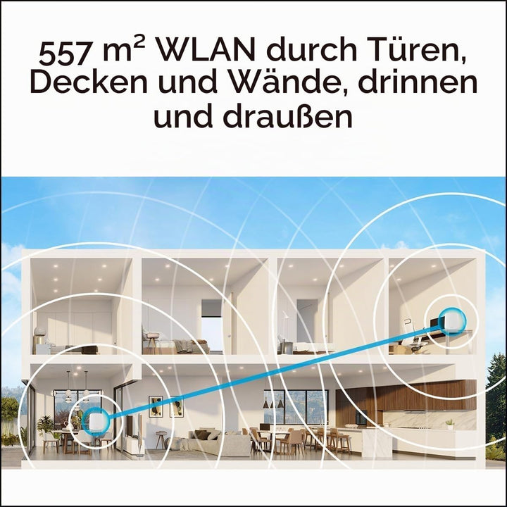 NETGEAR Orbi RBK763S WiFi 6 Mesh WLAN System (5400 MBit/s Geschwindigkeit, TriBand WiFi 6 Router + 2