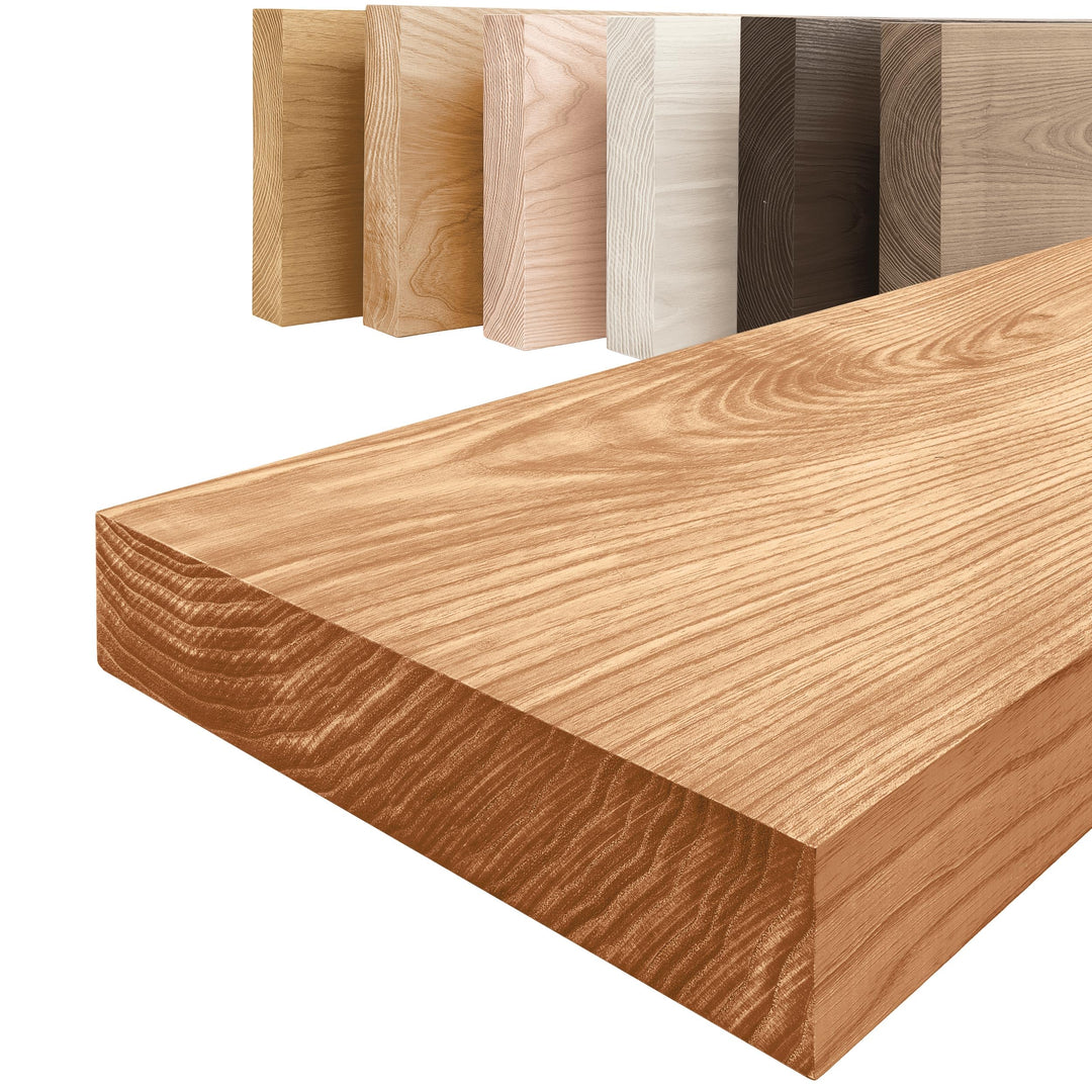 LAMO Manufaktur Regal Holz massiv ohne Befestigung | Wand Regal 90 cm breit für Wohnzimmer, Küche, A