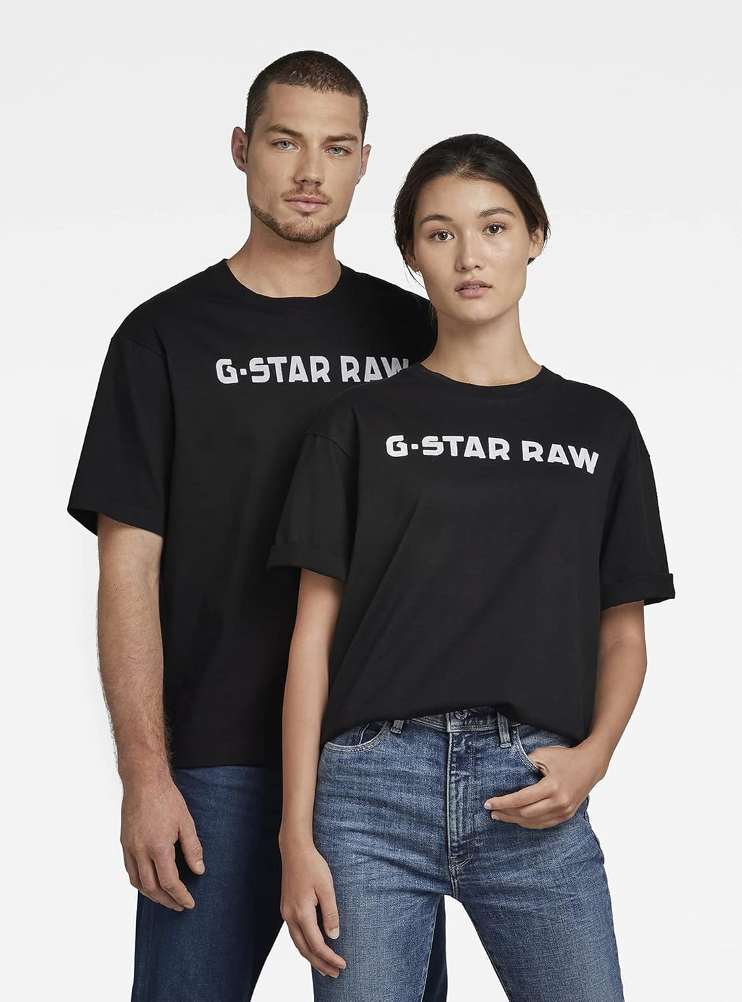 G-STAR RAW Herren Unisex Flock Boxy T-Shirts S Schwarz (Dk Black D21684-c336-6484), S Schwarz (Dk Bl
