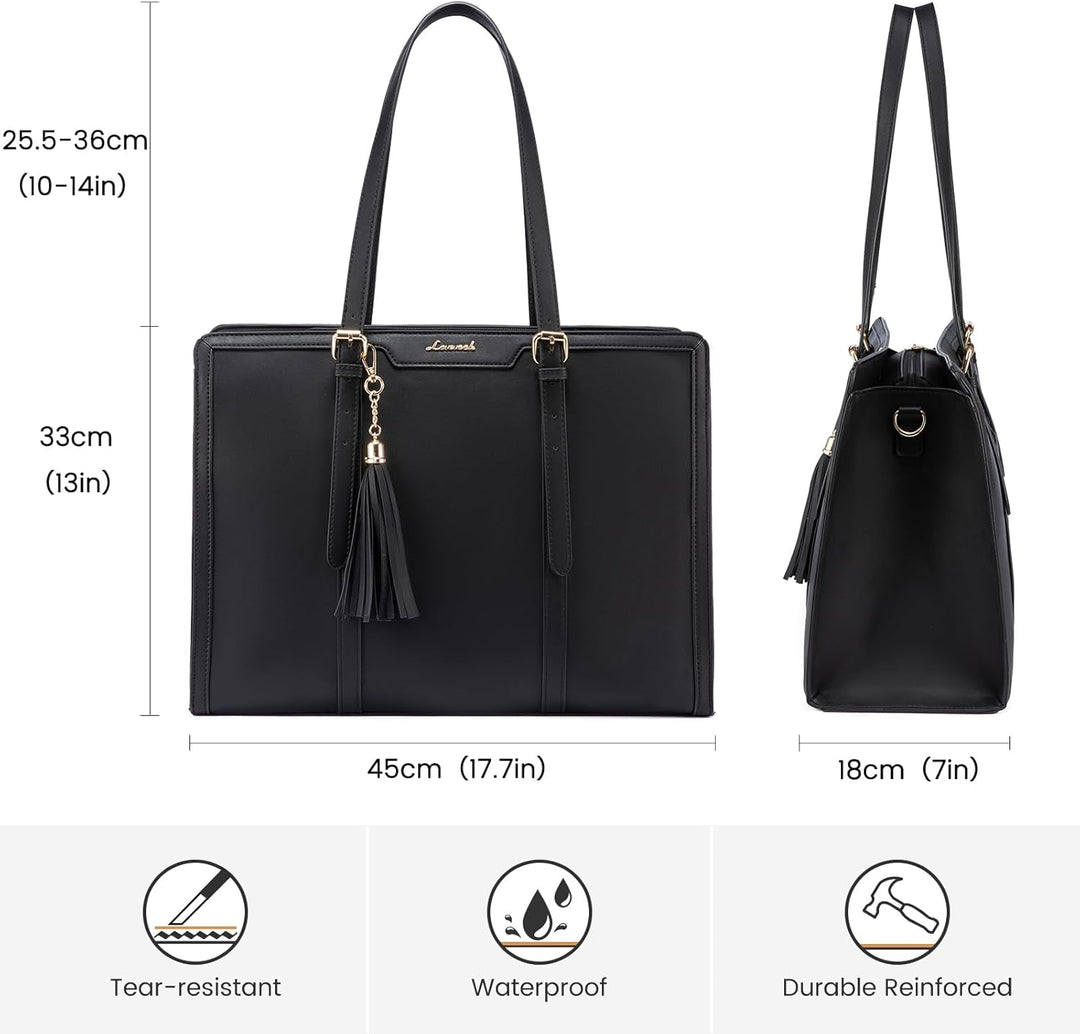 LOVEVOOK Laptoptasche 17 Zoll Handtasche Damen Umhängetasche Leder Tote Bag Women Shoulder Crossbody