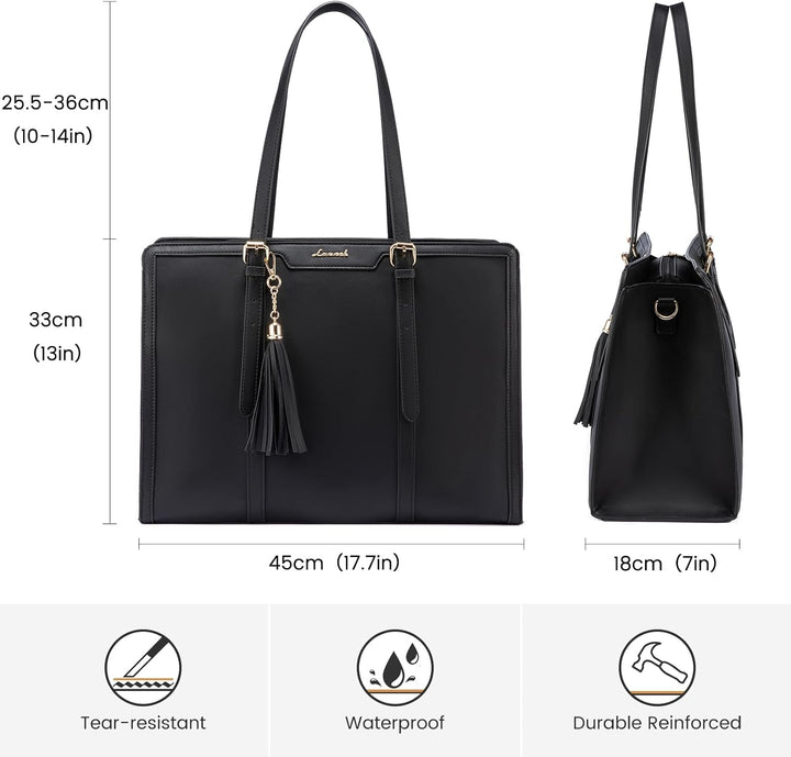 LOVEVOOK Laptoptasche 17 Zoll Handtasche Damen Umhängetasche Leder Tote Bag Women Shoulder Crossbody