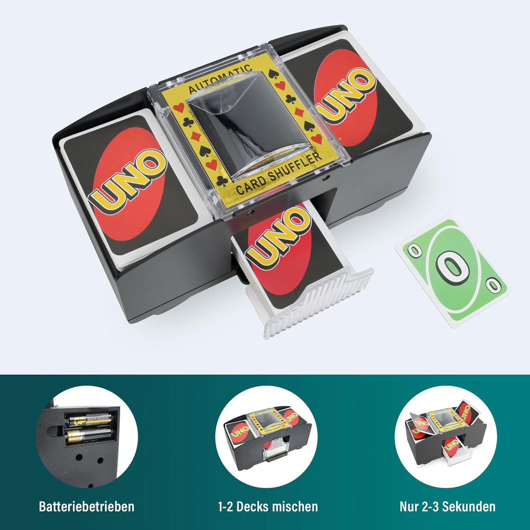 Kolamom Elektrischer Kartenspielmischer für 1-2 Decks, Automatischer Spielkartenmischer für Familien