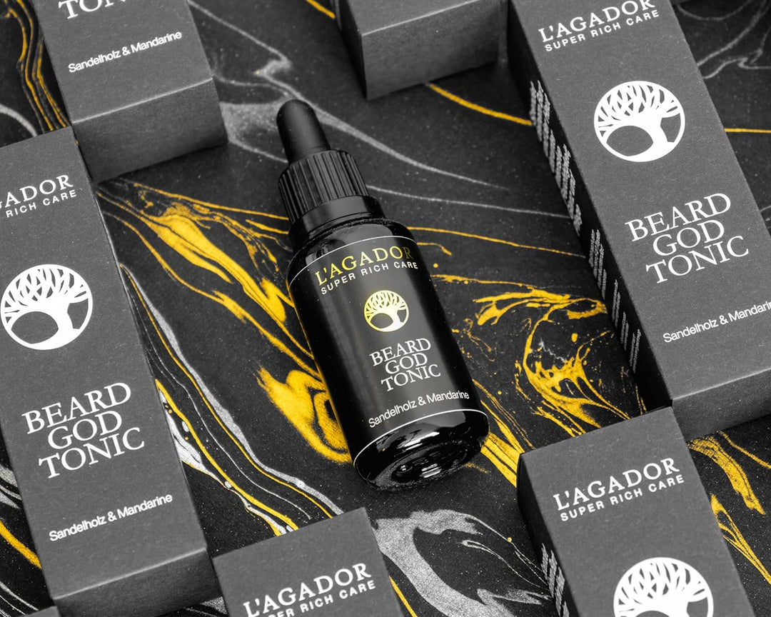 L'AGADOR Beard God Tonic | Bartpflege-Öl mit Arganöl, Sandelholz und Mandarine | Barber Shop Approve