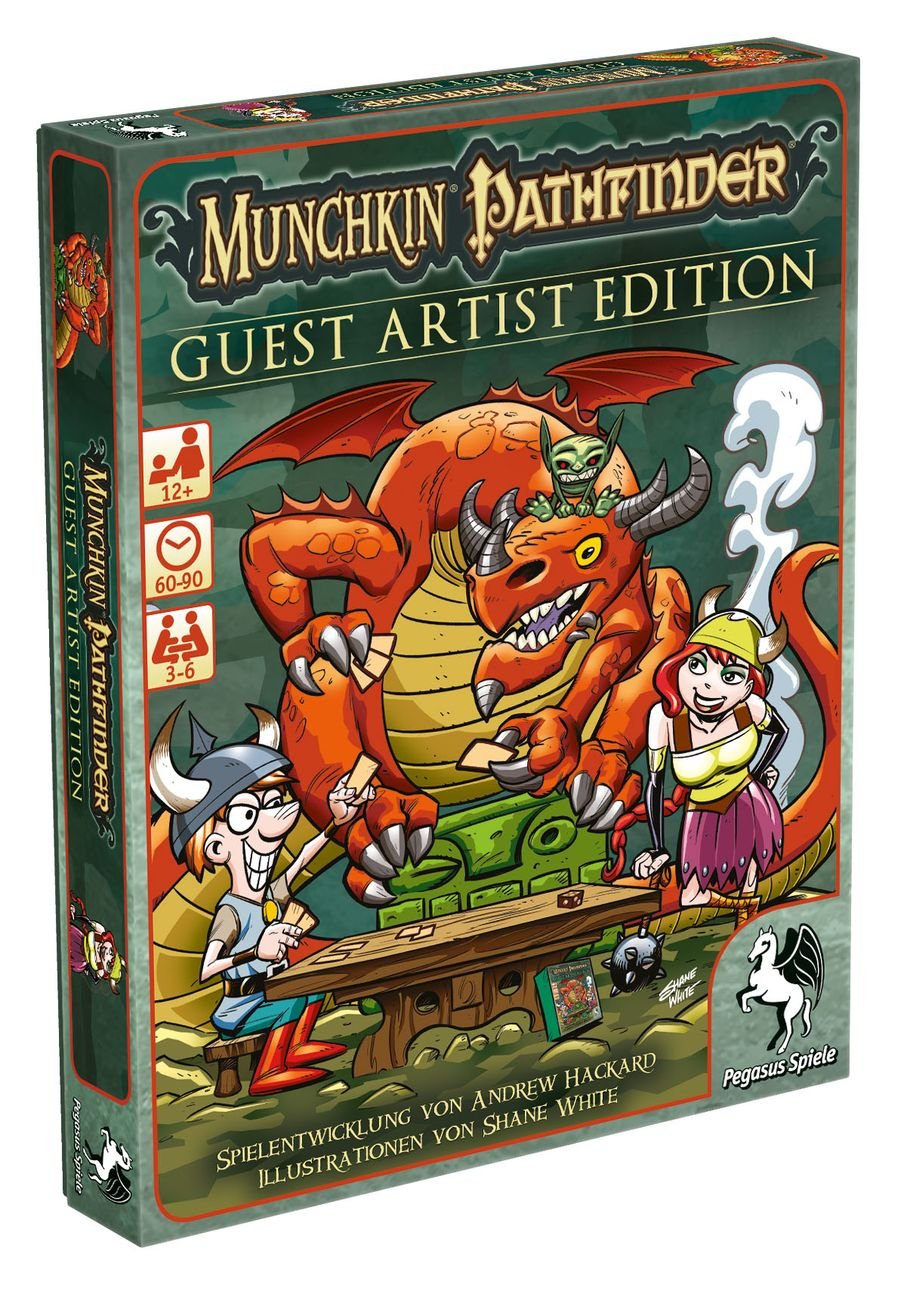 Pegasus Spiele 17243G - Munchkin Pathfinder Guest Artist Edition, Shane White-Version