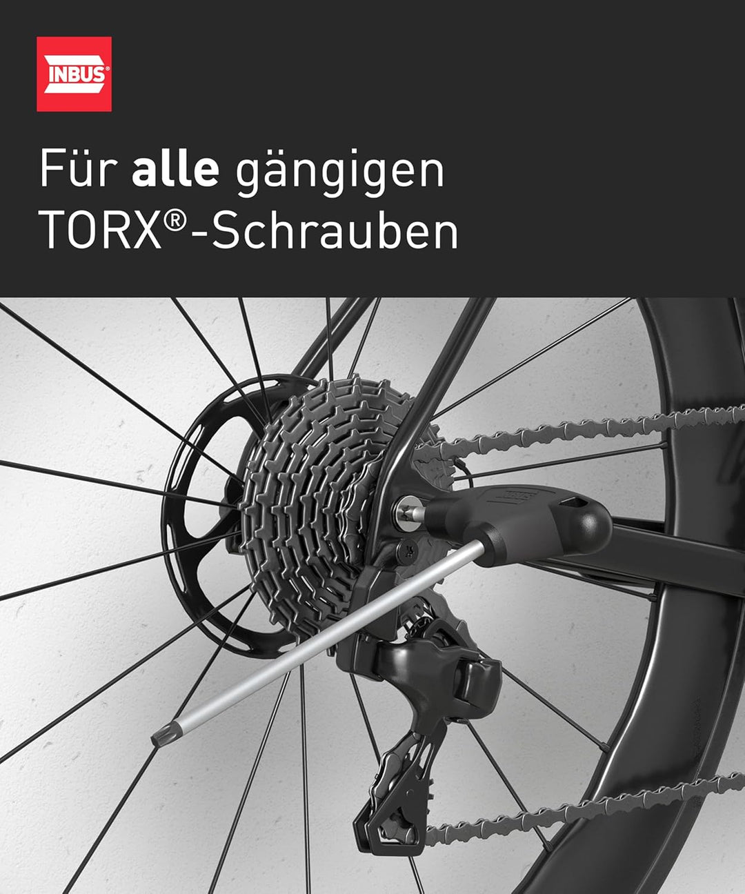 TORX® T-Griff Schraubendreher Set 8tlg, TX9–40, mit HybridTouch — Made in Germany (INBUS® 74124) 8×