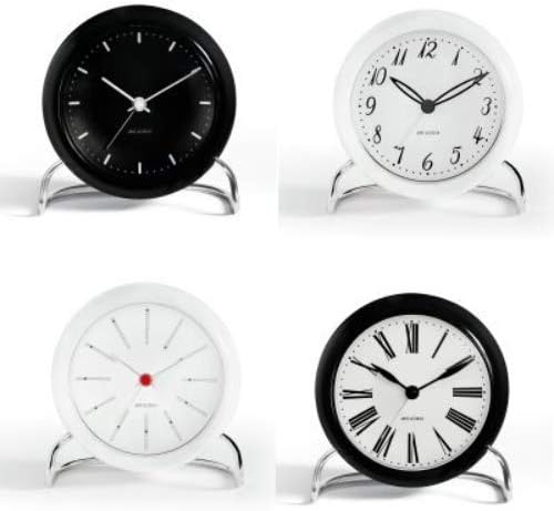 Arne Jacobsen Tischuhr Ø11 cm Bankers Originaldesign Kreative Details, weiss