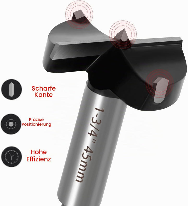 ASNOMY 10tlg Wolframstahl Forstnerbohrer, 16–54 mm Forstner bohrer Bit mit Zentrierspitz, Holzbohrer