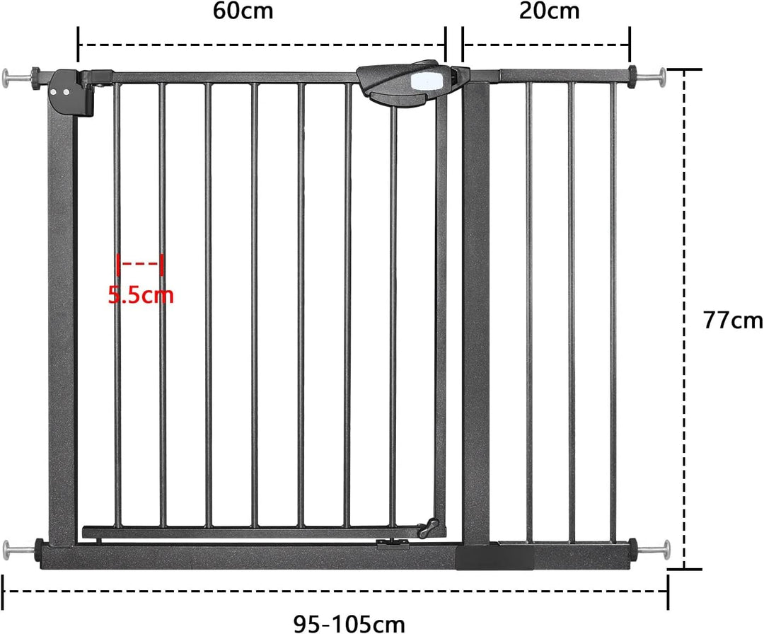 Froadp Türschutzgitter Baby Treppengitter Kindergitter ohne Bohren 95-105cm Türgitter Treppen Beidse