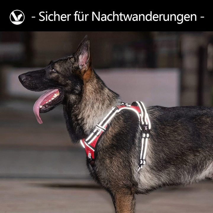 PoyPet Keine Pull Hundegeschirr Front Reflektierende Pet Weste für Hunde mit Einfache Kontrolle Grif