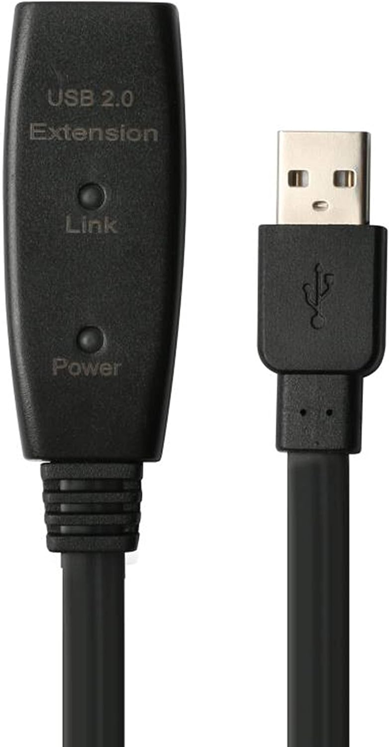 MutecPower 10 m FLACHES USB 2.0 Kabel Stecker auf Buchse mit Verlängerung Chipsatz - aktives USB-Ver