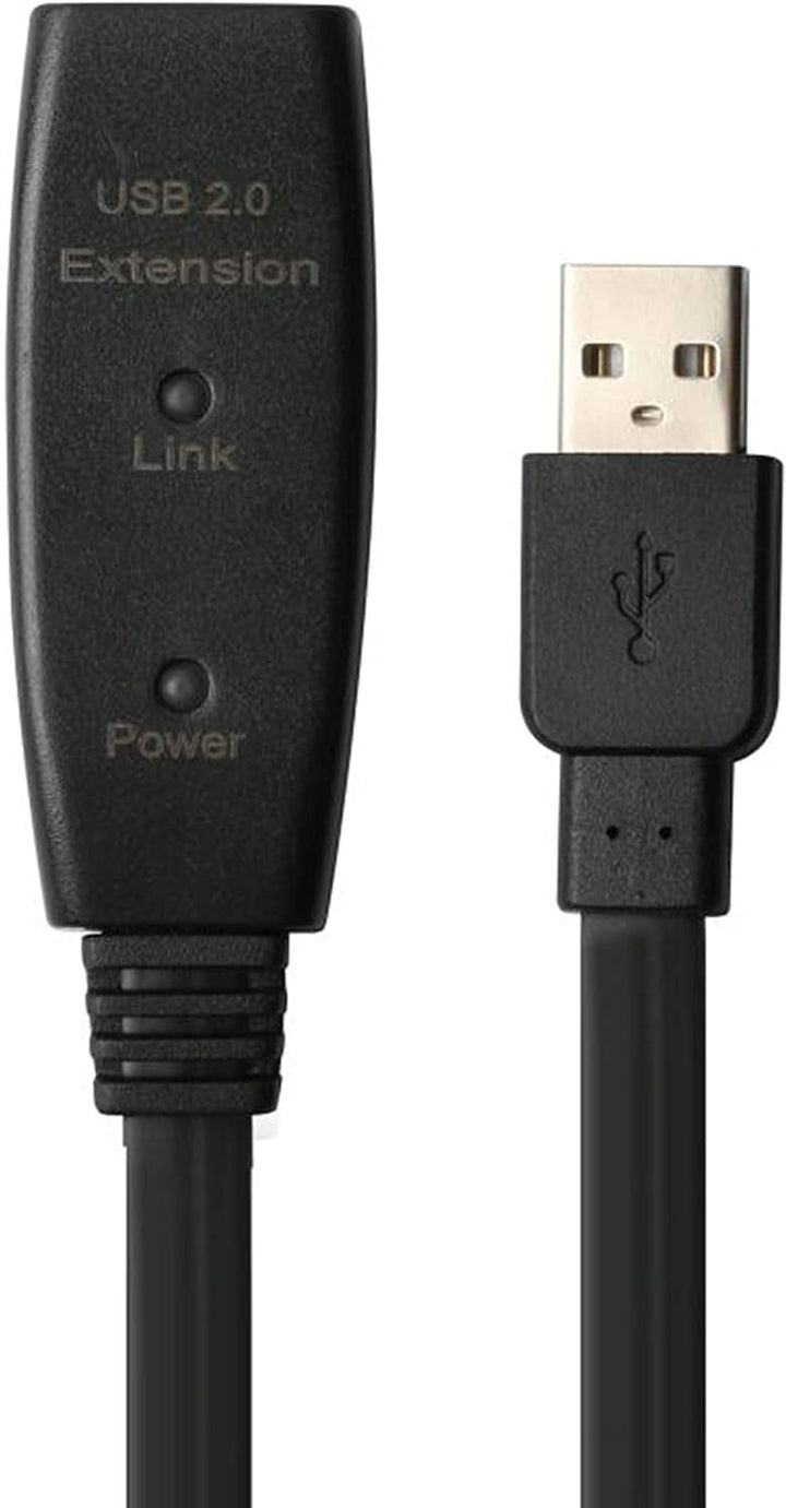 MutecPower 10 m FLACHES USB 2.0 Kabel Stecker auf Buchse mit Verlängerung Chipsatz - aktives USB-Ver