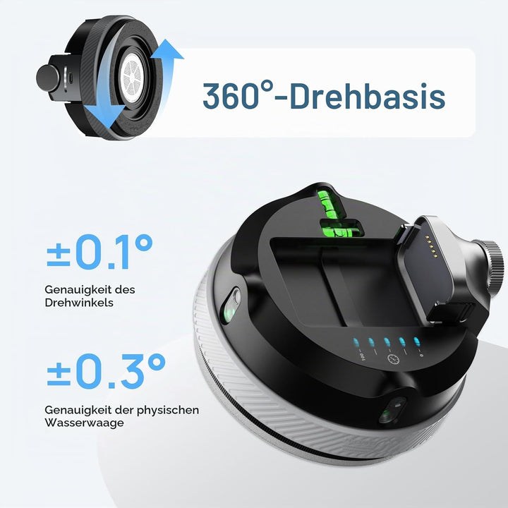 HOZO M-Cube 02 Laser Wasserwaage mit Wandhalterung – Kreuzwasserwaage mit grüner Vertikal- und Horiz