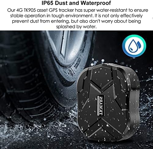 TKMARS 4G Tracker Auto GPS Tracker Auto Echtzeit-Ortung, 90 Tage Standby-Zeit, Stark Magnetisch Wass