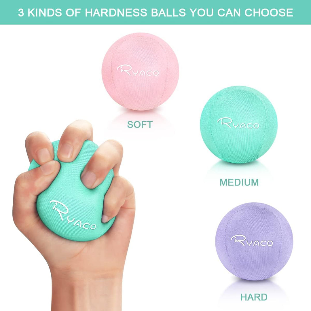 RYACO Handtherapie-Übungs-Stressball-Bundle – 3er-Set – Stressball mit dynamischem Widerstand und Gr