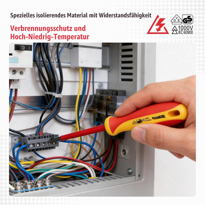 8 tlg VDE Isoliertes Schraubendreher-Set, Professionelles 1000V Isoliertes Elektriker-Werkzeugset, m