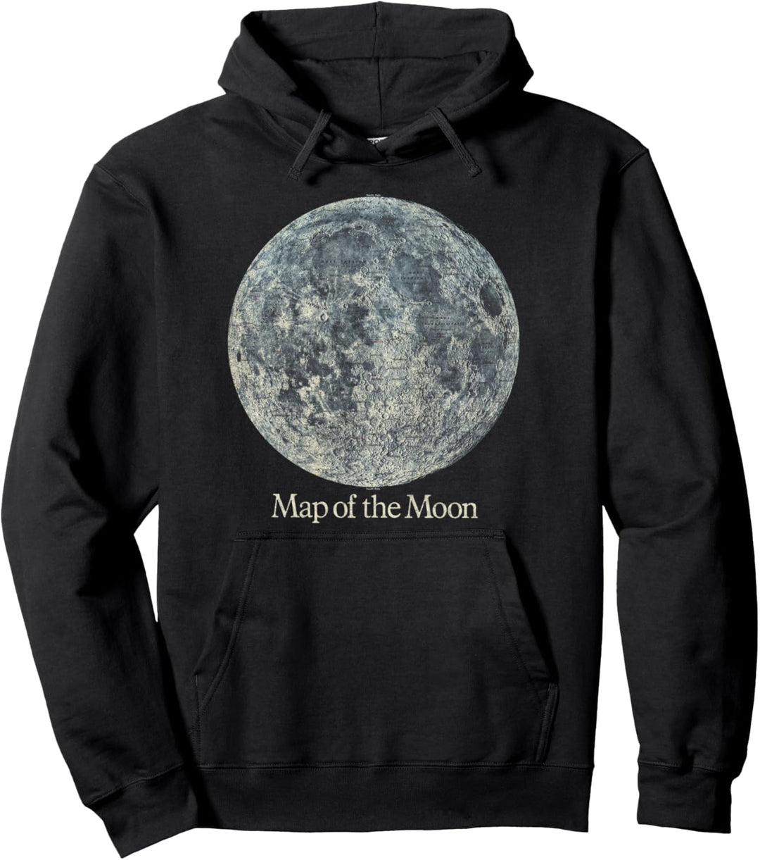 Trendy Map Of The Moon Pullover Hoodie