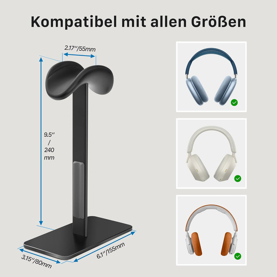 AirPods Max Ständer mit Schlafmodus, Aluminium Kopfhörerhalterung für Schreibtisch, rutschfest & kra