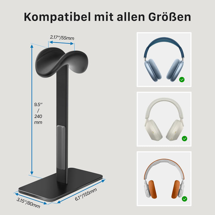 AirPods Max Ständer mit Schlafmodus, Aluminium Kopfhörerhalterung für Schreibtisch, rutschfest & kra