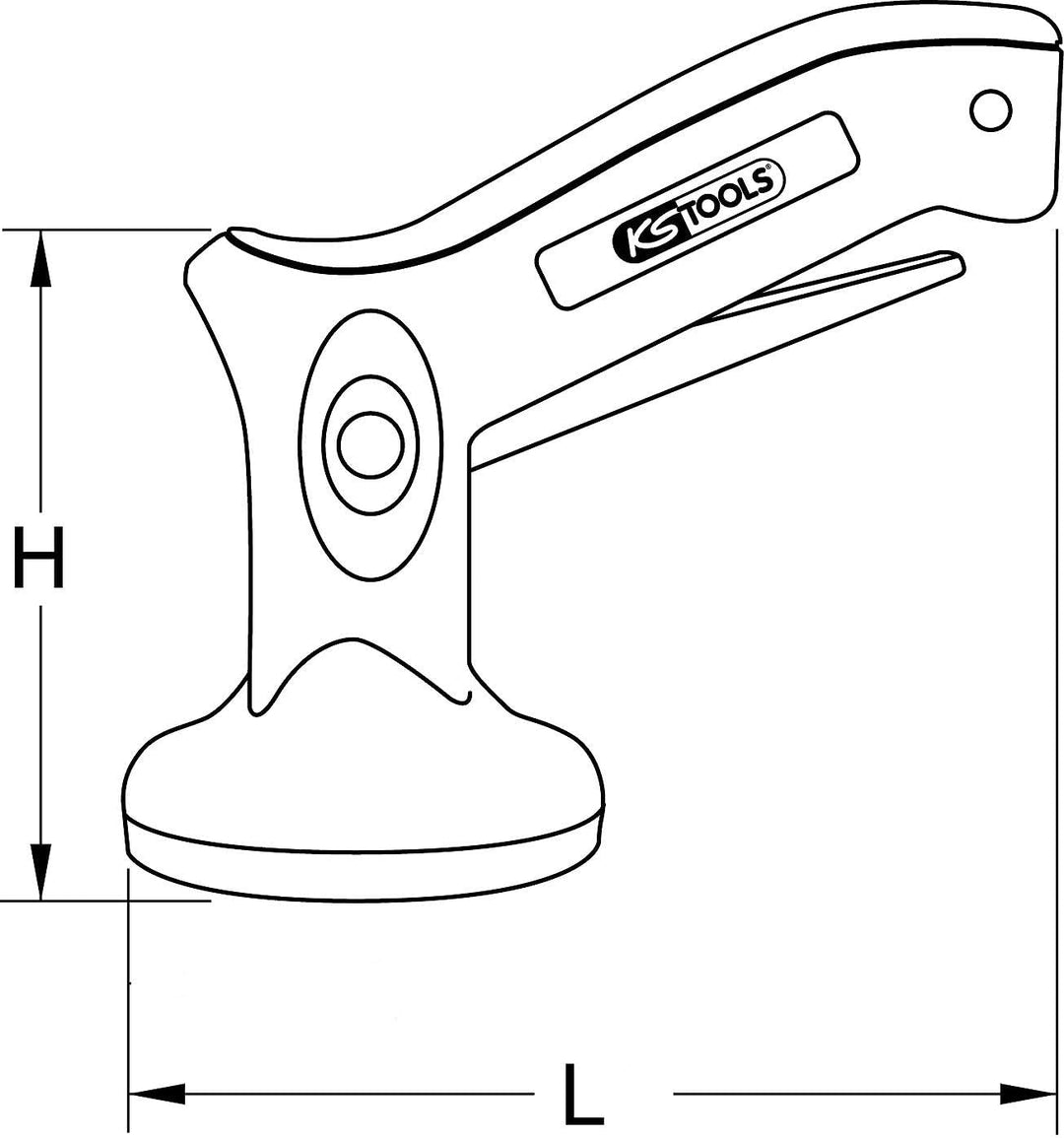 KS Tools 140.1015 Einhand-Mini-Saugheber, 8kg, Ø 70mm