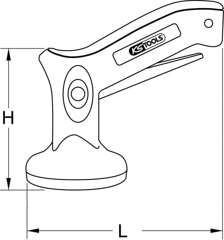 KS Tools 140.1015 Einhand-Mini-Saugheber, 8kg, Ø 70mm