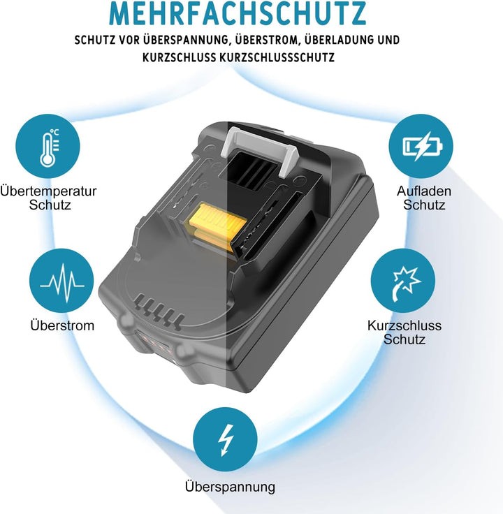 Energup 2 Stück 18V 3500mAh Akku für Makita Akku 18V BL1830 BL1815N BL1820 BL1830B BL1840