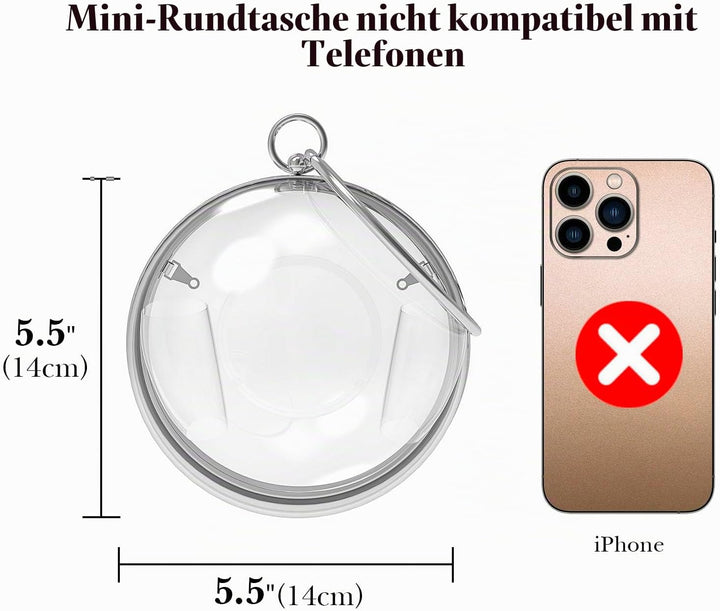 Linkidea Sphere Klare Geldbörse, Acrylbox Abendtasche, Damen Klar Messenger Schultertasche für Party