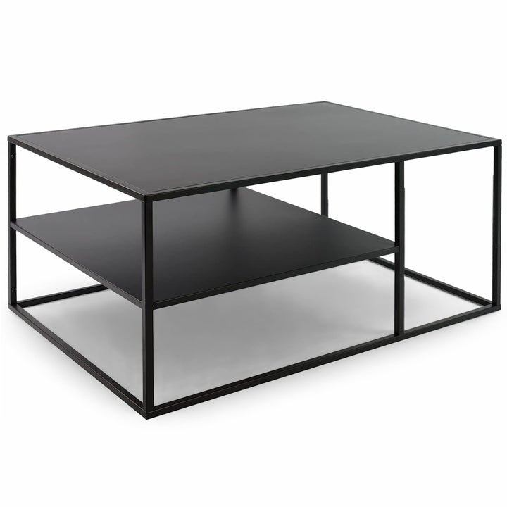 osoltus Cube Industrial Beistelltisch Couchtisch aus Metall schwarz 90x60x45 cm