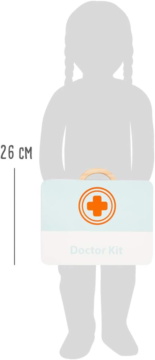 small foot Arztkoffer Zahnarzt aus Holz, mit Spritze, Stethoskop, Gebiss, Rollenspielzeug für Kinder