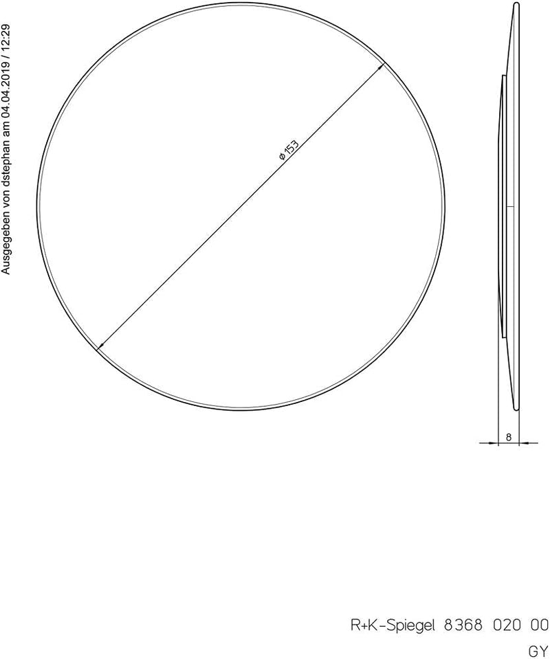 Frasco Klebespiegel randlos, Ø 153 mm, 3/5/7-fach, Vergrösserung:5-Fach