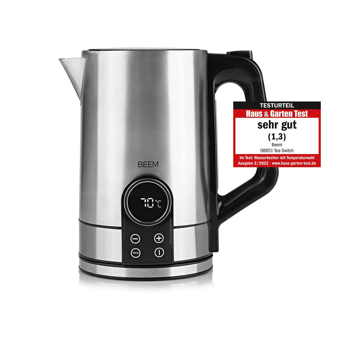 BEEM TEA-SWITCH Wasserkocher mit Temperatureinstellung & 1,7l Volumen | Temperaturwahl 40-100°C & Te