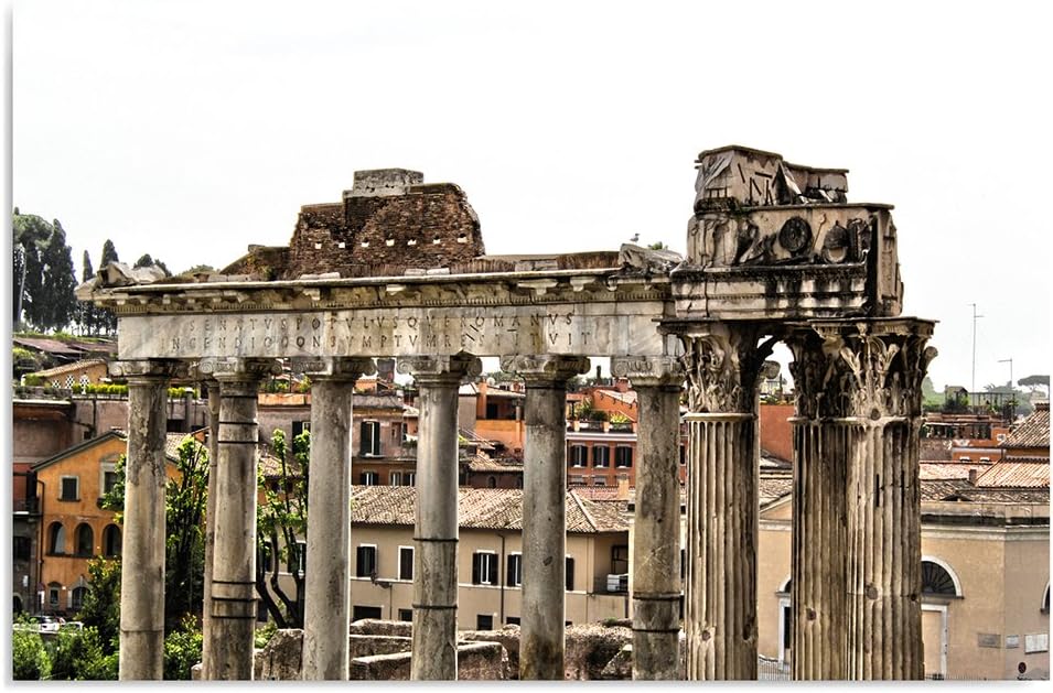 Feeby Frames, Leinwandbild, Bilder, Wand Bild, Wandbilder, Kunstdruck 50x70cm, FORUM ROMANUM, ROM, R