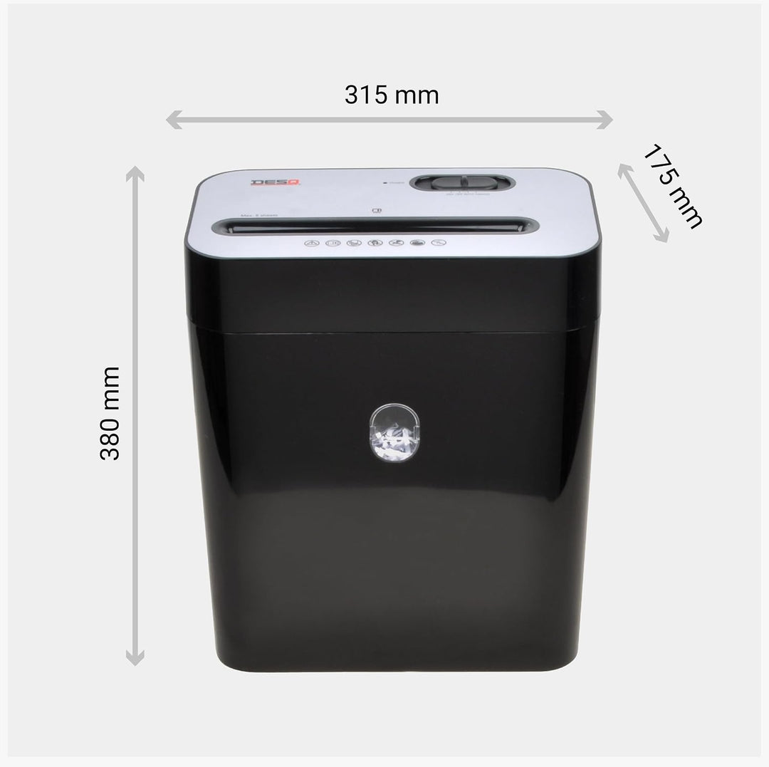 DESQ® Aktenvernichter | 10 Blatt | 4 x 29 mm | P-4 | 18 Liter | Hohe Schreddergeschwindigkeit