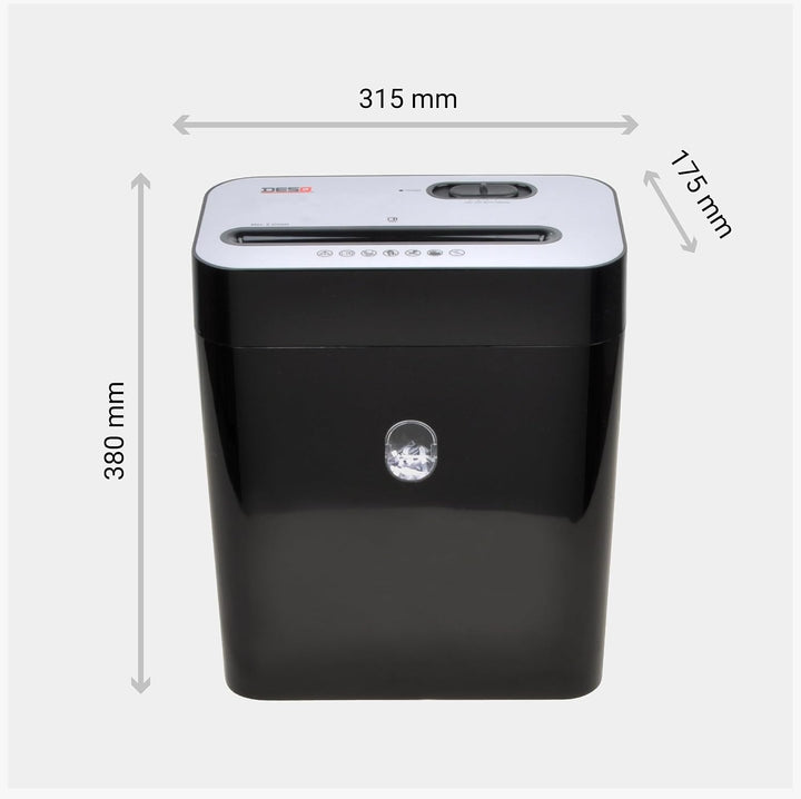 DESQ® Aktenvernichter | 10 Blatt | 4 x 29 mm | P-4 | 18 Liter | Hohe Schreddergeschwindigkeit