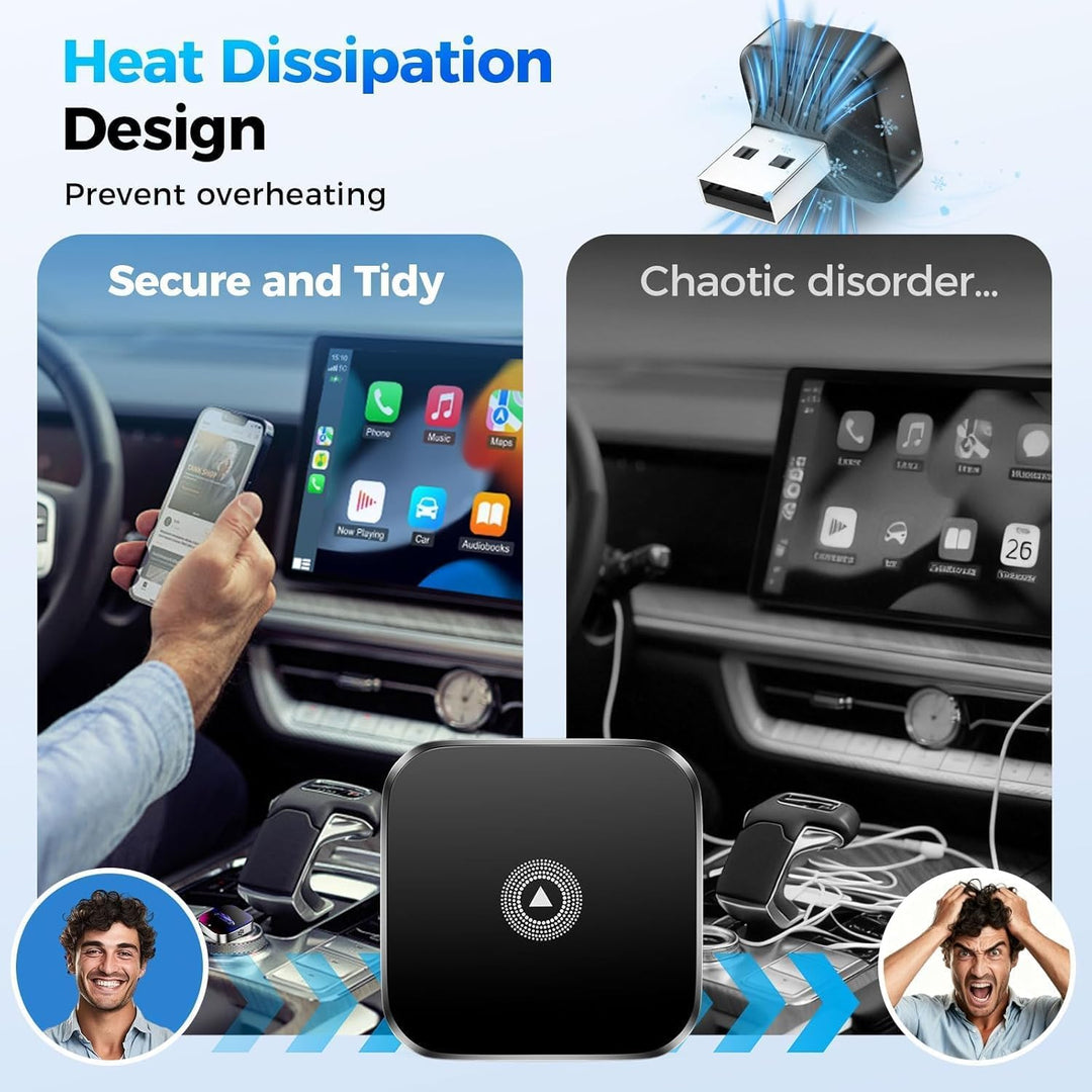 2026 Upgrade CarPlay Wireless Adapter&Android Auto Wireless Adapter,Automatische Wiederverbindung,Pl