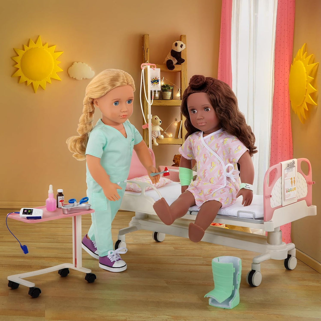 Our Generation - Gute Besserung Bett - Puppen-Krankenhausbett - Arzt-Set - Krankenhauskittel, Stetho