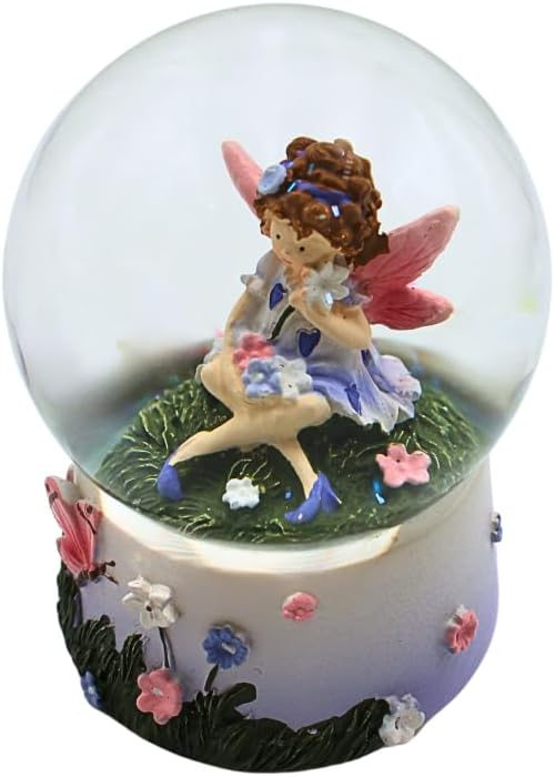Dekohelden24 Schneekugel, Schüttelkugel, Fabelwesen - Schneekugel, Schneekugel mit Blumenmädchen, El