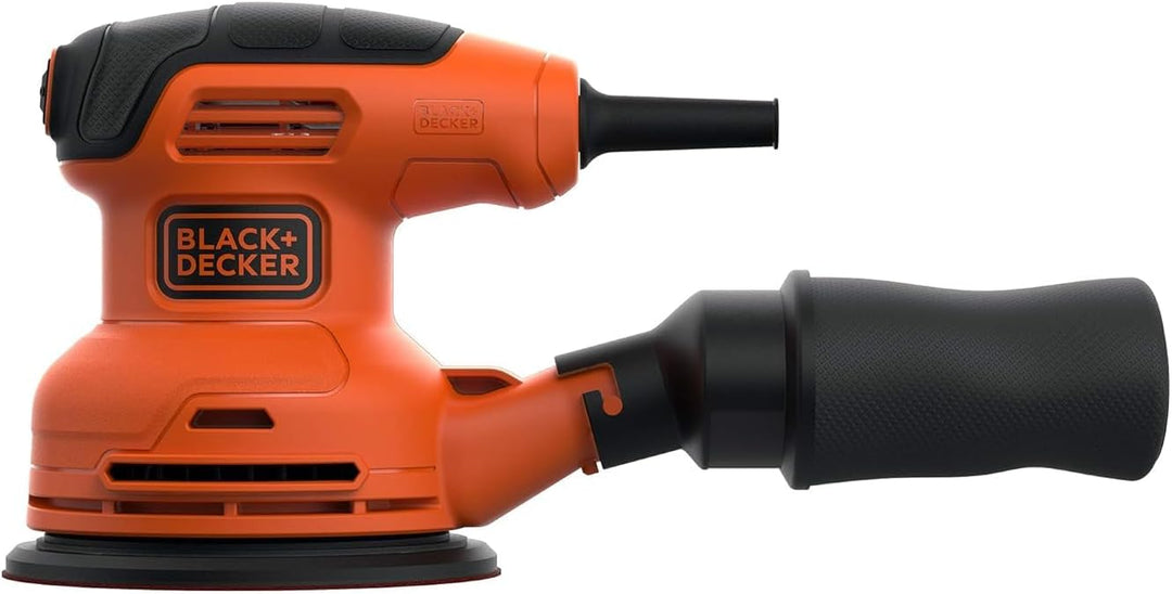 Black+Decker Exzenterschleifer (230W, Scheiben-Ø 125 mm, mit integrierter Staubabsaugung, zum Schlei
